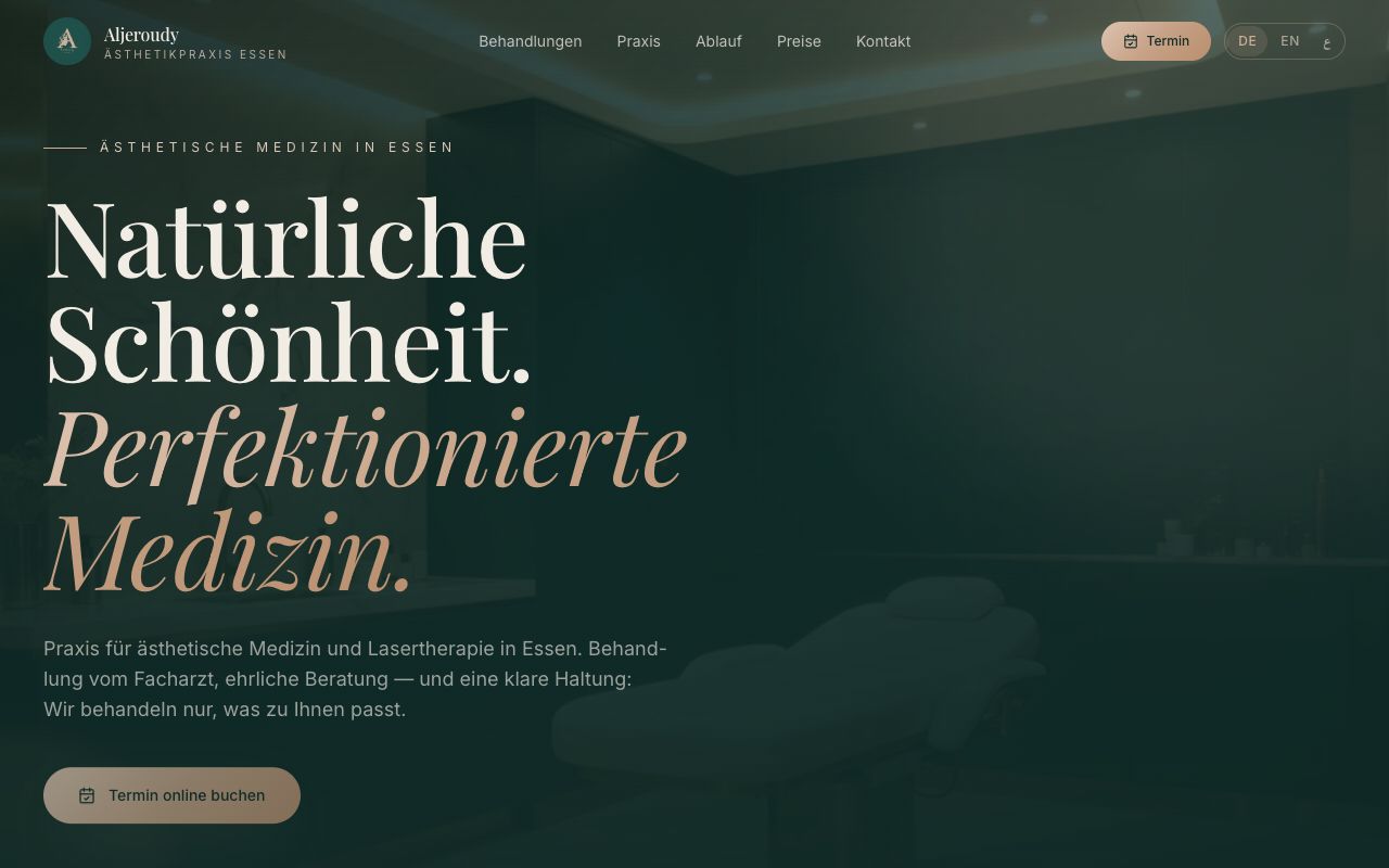 Website of Aljeroudy Ästhetikpraxis